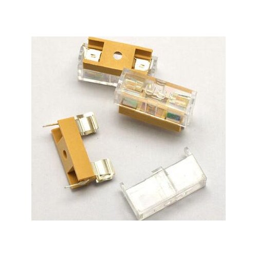 10pcs 5*20mm glass fuse transparent holder with transparent cover fuse blocks 5X20mm insurance header Resistor