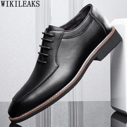 Italian Black Dress Shoes for M E N Brown Oxford Shoes for Men 2021 Formal Wedding Shoes Men Chaussure Homme Luxe Marque Zapatos