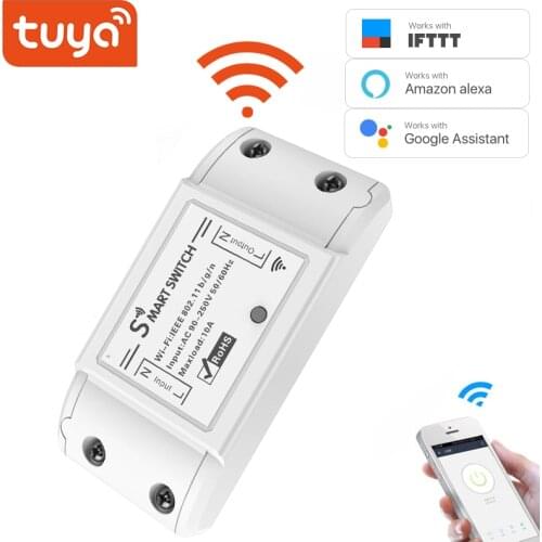 Tuya Smart Light Switch Module WiFi Universal Breaker Timer Smart Life APP Wireless Remote Control Works with Alexa Google Home