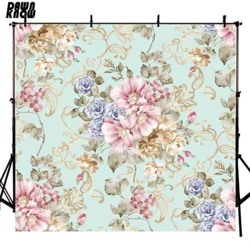 DAWNKNOW Flower Vinyl Photography Background For Newborn New Fabric Polyester Backdrop For Family Photo Studio F1179