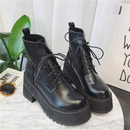 European And American Spring And Autumn Korean Hot-Selling Fashion Cross Straps Thick-Soled Short Tube Ladies Martin Boots