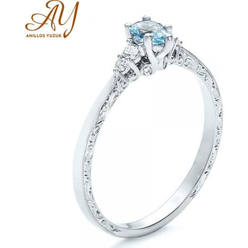 Anillos Yuzuk Natural Square Blue Sapphire Gemstone Engagement Ring For Women 925 Sterling Silver Ring Fine Jewelry