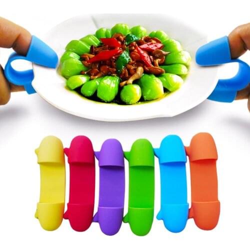 1 Pair Mini Silicone Heat Insulated Finger Clip Bowl Dish Plate Clamp Holder Non-slip Gripper Pot Holder Baking Accessories
