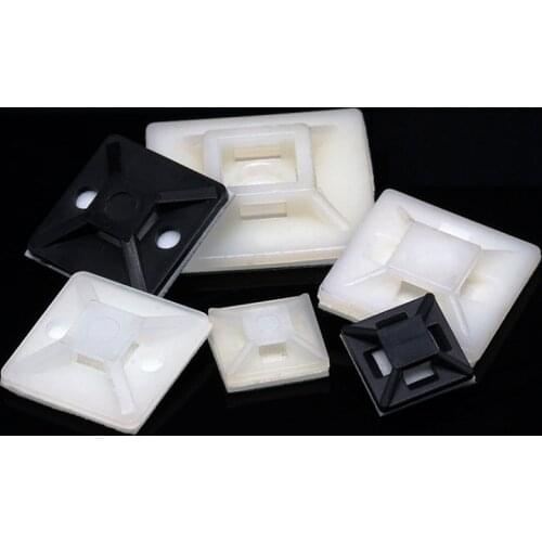 10pcs Cable Ties Mount Base Holder Self Adhesive Sticker Black White 12 mm 21 mm 28 mm