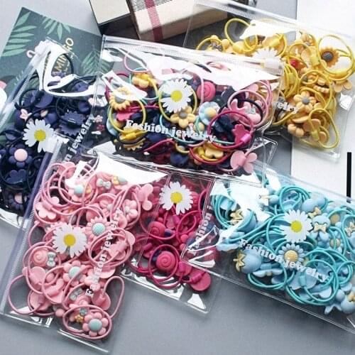 20 Pack High-Quality Elastic Nylon Hair Bands For Girls Colorful Rubber Band Kids Hair Accessories Headdress