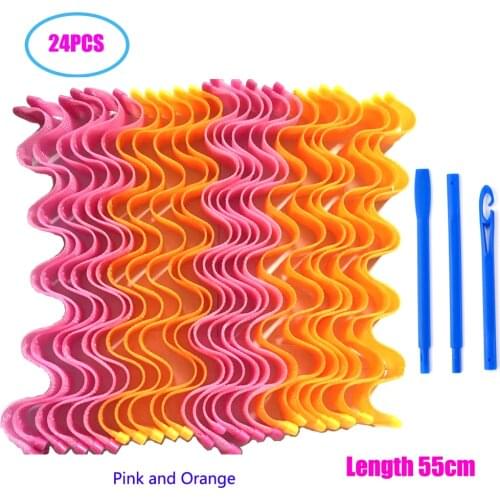 24PCS DIY Hair Rollers Snail Shape Not Waveform Spiral Round Curls Hair Curler Soft Hair Curler Bendy Hair Accessories