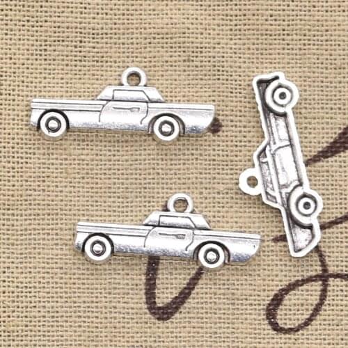 30pcs Charms Car 27x11mm Antique Silver Color Plated Pendants Making DIY Handmade Tibetan Silver Color Jewelry