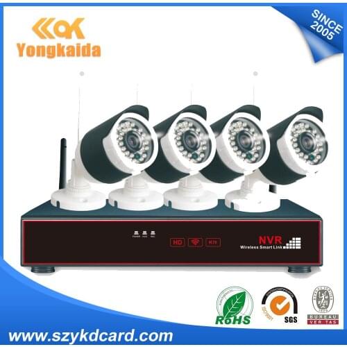 4pcs Low illumination 720P HD WIFI IP cameras 1080P WIFI NVR 2.4G WIFI video transmission wireless alarm china