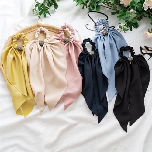 5 Pieces Silk Skinny Scarf Headband Solid Color Satin Scarf Neck Wrist Ribbon Scarf Ties