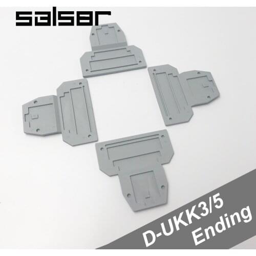50PCS) D-UKK3/5 Universal terminal blocks Ending/End stoper suit for UKK3 / UKK5 guide rail Fixed Block Gray