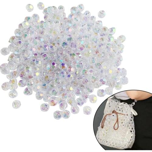 500x Clear Acrylic Beads AB Color Spacer Beads DIY Jewelry Beading Craft