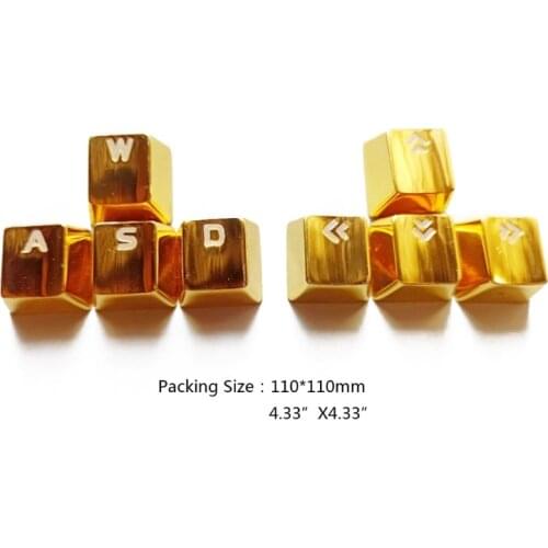 8pcs Metal Keycaps WASD ARROW Zinc Alloy KeyCap Backlit Key Cap OEM Profile 24BB