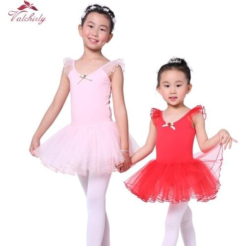 Valchirly Girls Ballet Tights Dress,Kids Cotton Lycra Tutu Ballet Dress Gymnastics Leotard Toddler Ballet Dress