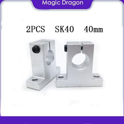 Free Shiping 2pcs SK40 40mm High quality Shaft Support Linear Shaft Support Linear Rod CNC Router SH40A 3D Printer Accessories