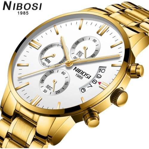 NIBOSI Mens Watches Luxury Famous Top Brand Mens Fashion Casual Dress Watch Military Quartz Wristwatches Saat Relogio Masculino
