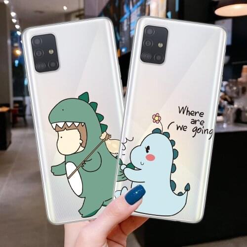 Cartoon Dinosaur Phone Case For Samsung A52 A72 A32 A42 A12 A02 A51 A71 A21S A31 A41 A50 A70 A40 S10 S20 FE S21 Plus Ultra Cover