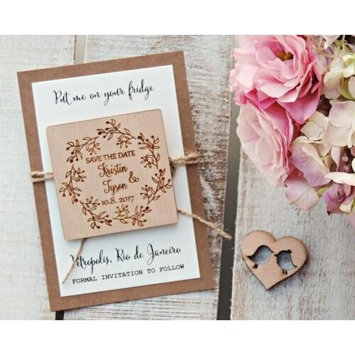 Personalised Wood Save-the-Date Magnet, Wood Magnet, Wooden Magnet, Save The Date Magnet, Wooden Save The Date Magnets, Rustic S