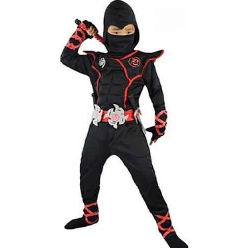Halloween costume for kids christmas new year Party black boys ninja assassin warrior purim costumes for children cosplay boy