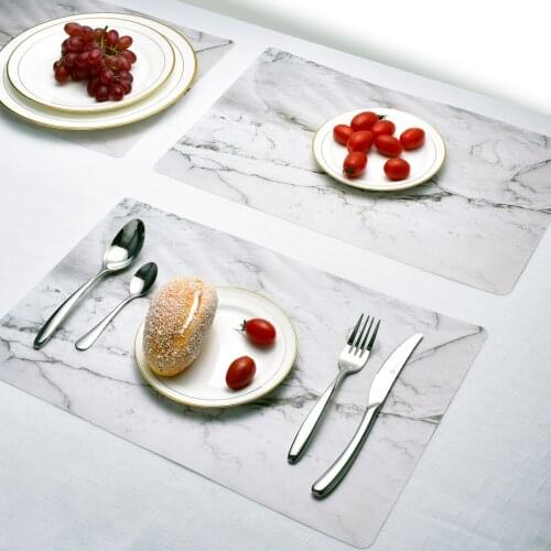 Nordic Style Marble Pattern Dishes Mat Western-style Table Mat PVC Insulation Pad Photographic Props