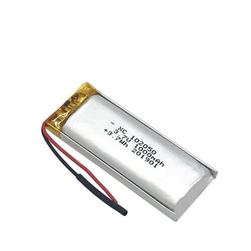 3.7V Lipo cells 102050 1000mah Lithium Polymer Rechargeable Battery For MP3 GPS Recording pen LED light Beauty Instrument
