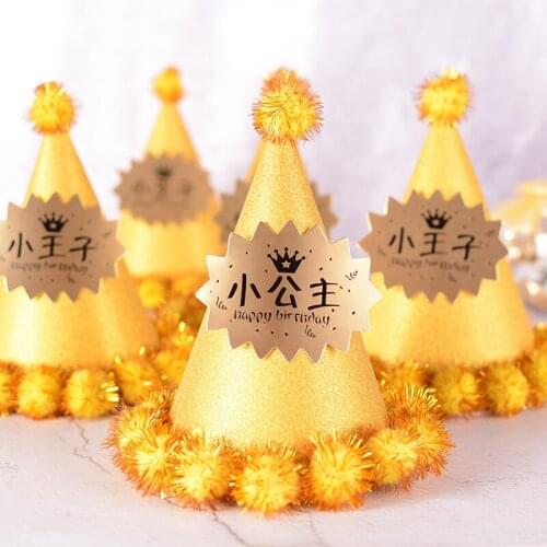 Little prince princess fur ball creative birthday hat fur ball party
