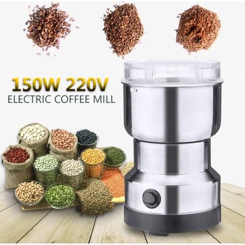 220V Stainless Steel Grain Grinder Electric Coffee Grinder Milling Bean Nut Spice Matte Grinding Blender Too EU Standard For Kit