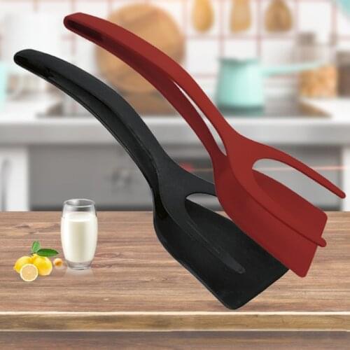 Multifunctional Non-stick Food Clip Egg Cooking Turner Pancake Spatula Pizza Barbecue Bread Clamp Wafer Tong Kitchen Tool