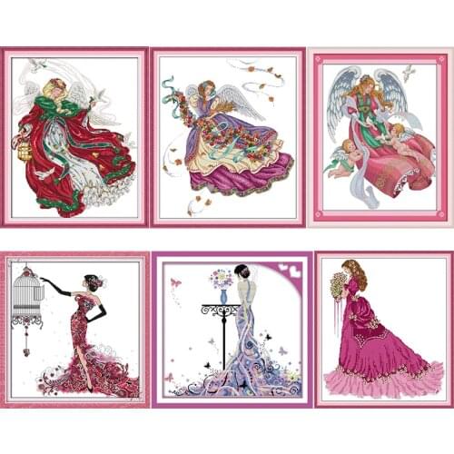 Joy Sunday Stamped Cross Stitch Kits The Flying Pigeon Angel Patterns 14CT 11CT Print Counted Handmade Embroidery Needlework Set