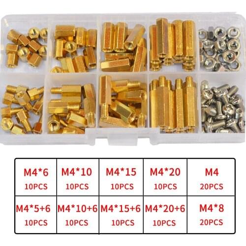 M2M2.5 M3 M4 Brass Male Female Hex Standoff Threaded Mount PCB Hexagon Motherboard Spacer Bolt Screw Long Nut Set Assortment Kit