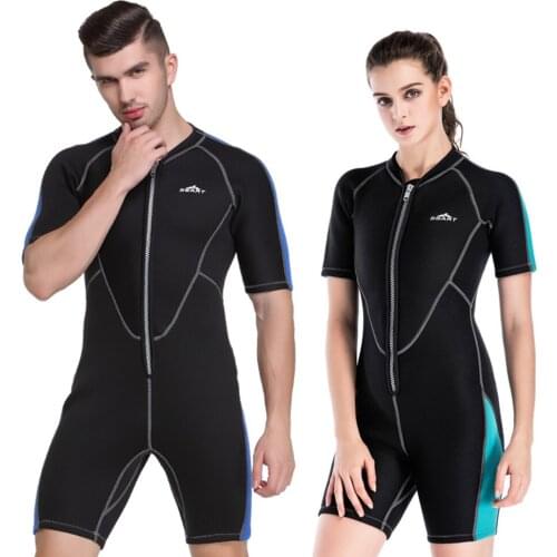 2MM neoprene wetsuit men and women swimming wetsuit thickened swimsuit short-sleeved deep diving surfing wetsuit