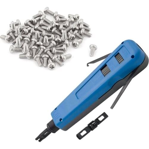 New 100Pcs Crosshead Phillips Pan Head Screws With Punch Down Tool With 66, 110 And Krone Blades Multifunction