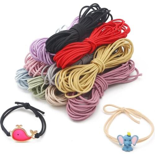 New Colorful 2mm 5M/lot High Elastic Round Rubber Band Elastic Cord Thread for Jewelry Making DIY Bracelet Sewing Accessories