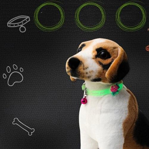 Dogs & Cats Collar with Glowing Bells Glow At Night Cat Collar Necklace Pet Chain Light Luminous Dog Neck Ring Pet Accessories