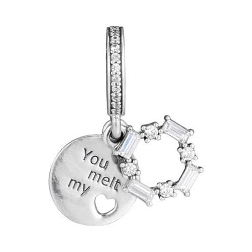 Ice Carving Dangle Charm, Clear CZ Charms For Jewelry Making 925 sterling silver Fashion DIY Woman Jewelry Making