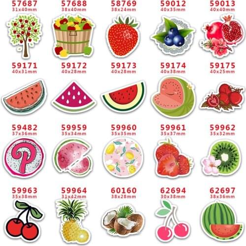 DIY Craft Supplies Sewing Accessories Cartoon Fruit Printed Planar Resins Mold 10 Pieces. PR-57687