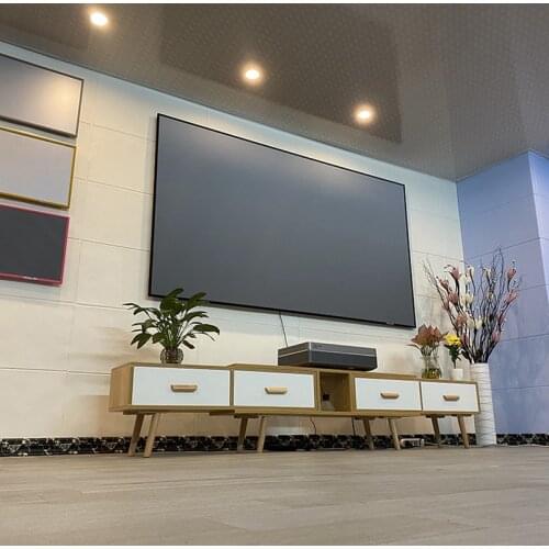 True Optical Ambient Light Rejecting Projector Screen ALR UST Short- Focus Black Anti-Light Fixed Frame Projection Screens