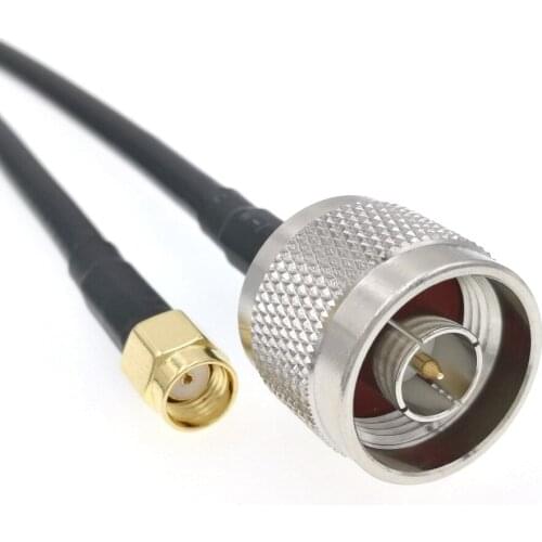 N Male To RP-SMA Male Straight RG58 RF Pigtail Jumper Cable 10M/30FT