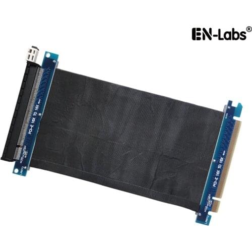 PCIE 3.0 x16 Shielded PCI Express Extender Riser Cable - GPU PCIe 16X Horizontal 180 Degree Socket Extension Card