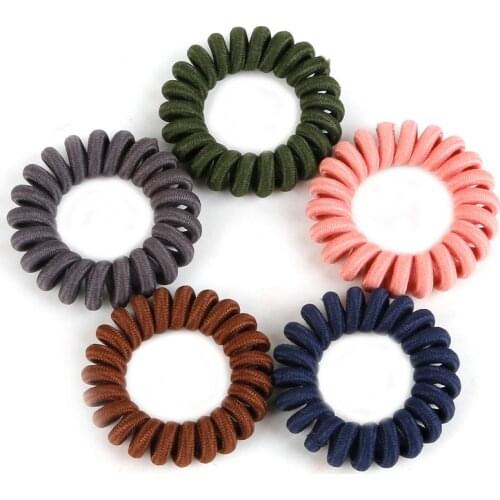 5Pcs Elastic Telephone Wire Elastic Hair Bands For Girl Headwear Ponytail Holder Rubber Bands Scrunchies Women Hair Accessories
