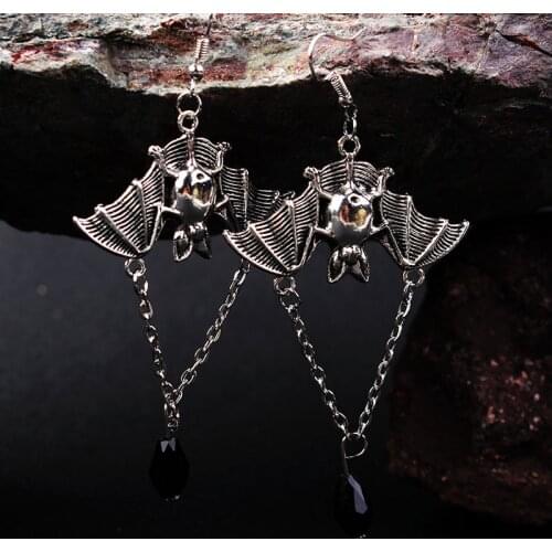 Christmas Halloween Gift Punk Steamed Pentagram Bat Dangle Earrings Fashion Jewelry Accessories Earrings for Women Mujer 2020