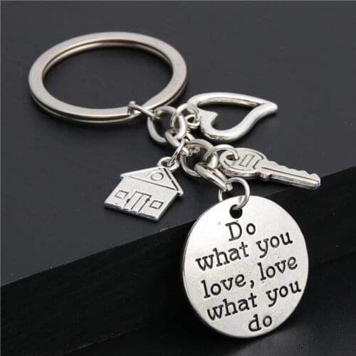 Do What You Love Peach Heart Key House For Sale Diy Real Estate Agent Keychain