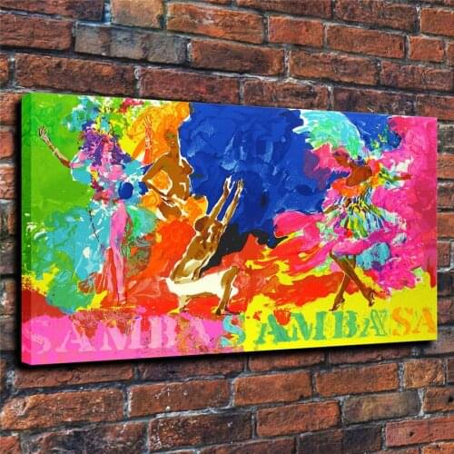 LeRoy Neiman HD Print Modern Abstract Samba Oil Painting on Canvas Poster Wall Art Picture for Living Room Home Decor