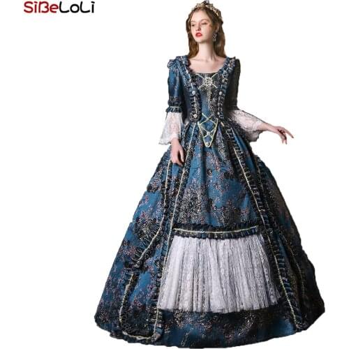 Victorian Reproduction Womens Rococo Dress Inspiration Maiden Costume Labyrinth Carriage Gown