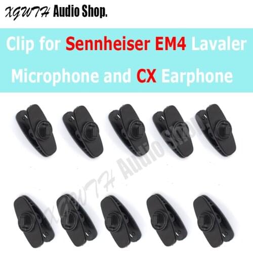 Replacement 10pcs Black White Clip Tie clips For Sennheiser ME4 Lavalier Microphone Lavel Mic and CX IE Earphone