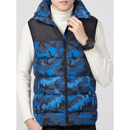 Camouflage Heated Vest Men Outdoor USB Winter Heat Jacket Flexible Electric Plus Size Thermal Clothing Waistcoat Fishing Hiking