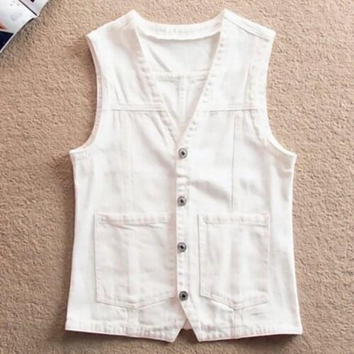 G1616 Spring summer 2021 new womens fashion slim denim waistcoat large size student lapel vest cheap wholesale
