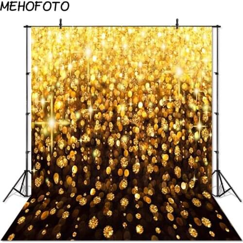 MEHOFOTO Golden Black Photography Backdrop Boke Glitters Baby Portrait Kids Photo Booth Backdrops for Photo Studio Background
