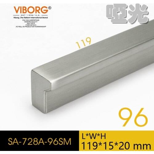1 Piece)VIBORG Top Quality 119mm Zinc Alloy Modern Kitchen Cabinet Cupboard Door Drawer Handles Pulls Pull brushed SA-728A