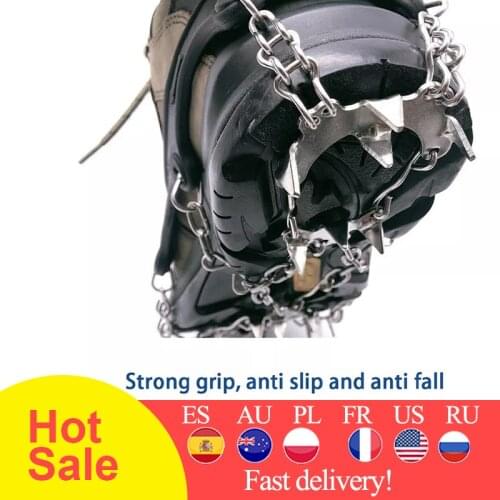 19 Teeth Ice Crampons Winter Snow Boot Shoes Ice Gripper Anti-skid Ice Spikes Snow Traction Cleats