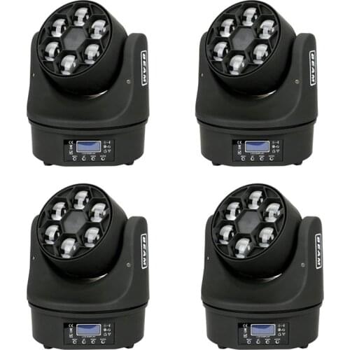 4pcs/lot LED Mini Bee Eye Led Moving Head Light Beam Effect 6x15W dj disco DMX512 RGBW 4IN1 LED Lamp 10/15CH